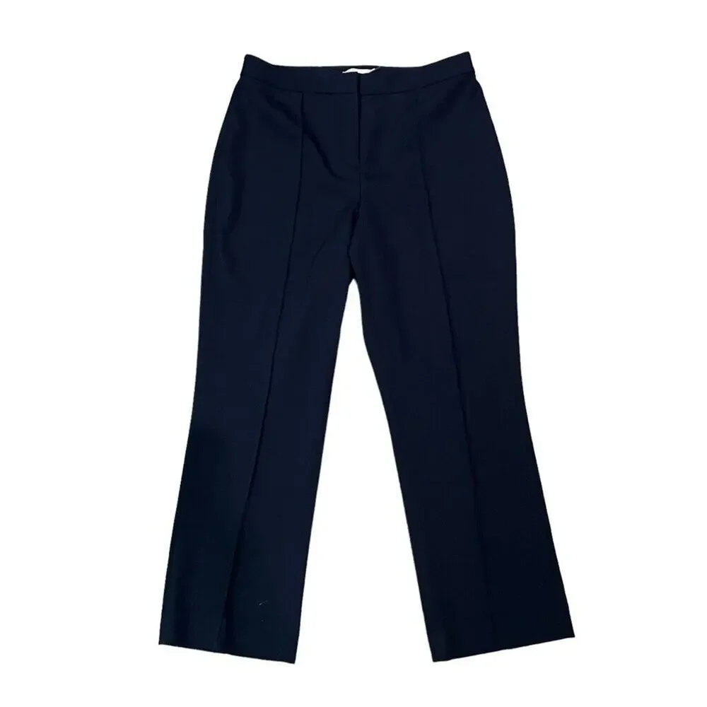 Tory Burch Twill Kahiki Wool Pant 135278 Medium Navy Womens Size 12